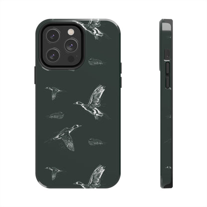 The Flyway Study flying ducks waterfowl pattern design for Phone Case by Kempain-iPhone 14 Pro Max-
