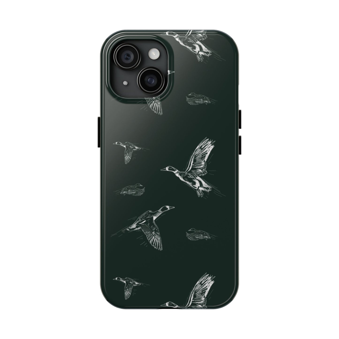 The Flyway Study flying ducks waterfowl pattern design for Phone Case by Kempain-iPhone 15-