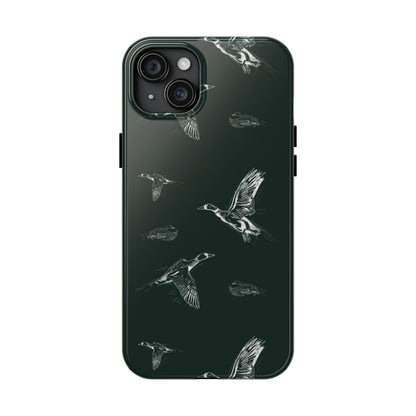 The Flyway Study flying ducks waterfowl pattern design for Phone Case by Kempain-iPhone 15 Plus-