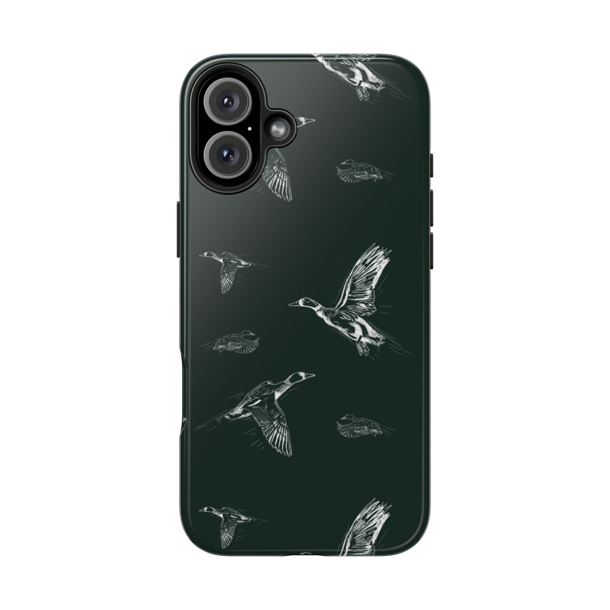 The Flyway Study flying ducks waterfowl pattern design for Phone Case by Kempain-iPhone 16 Plus-