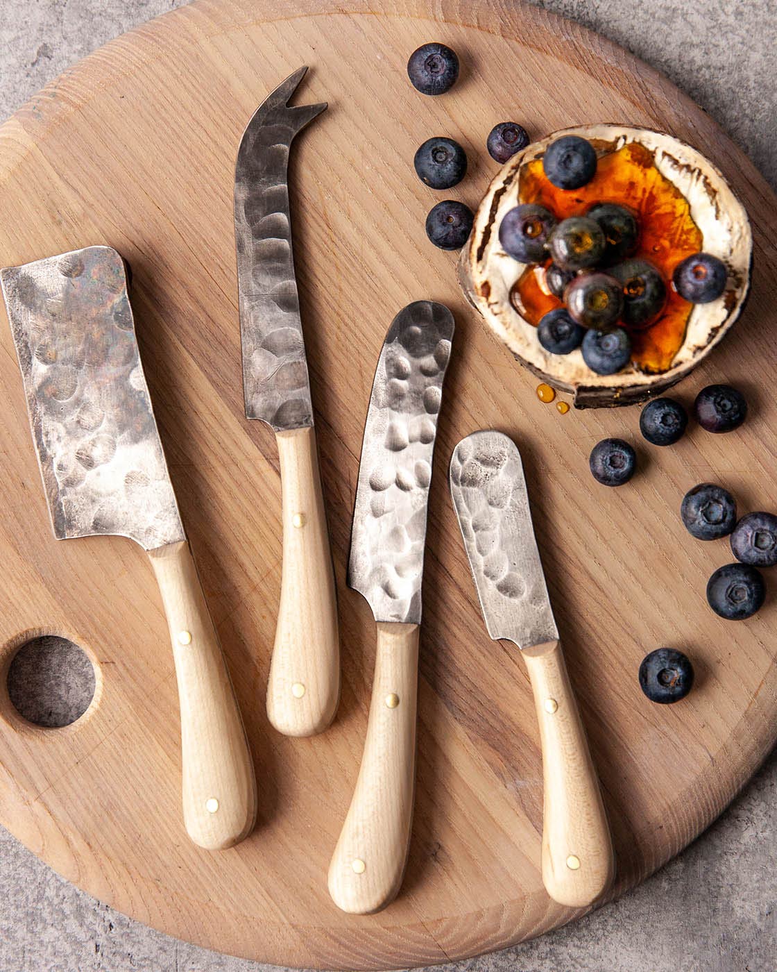 The Hand-Forged Cheese Knife Set | Stainless Steel & Hardwood by Farmhouse Pottery
