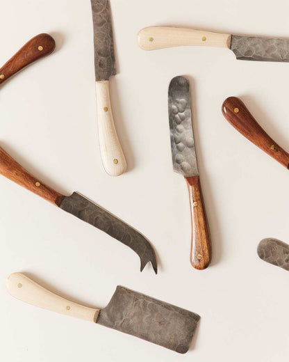 The Hand-Forged Cheese Knife Set | Stainless Steel & Hardwood by Farmhouse Pottery
