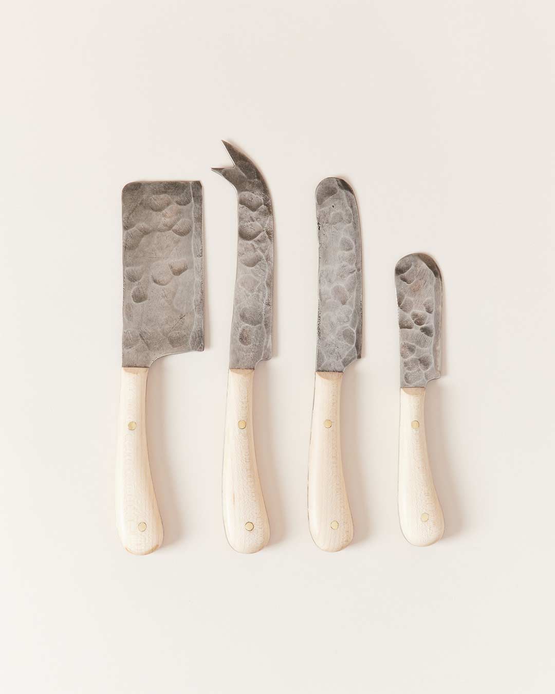 The Hand-Forged Cheese Knife Set | Stainless Steel & Hardwood Beech by Farmhouse Pottery