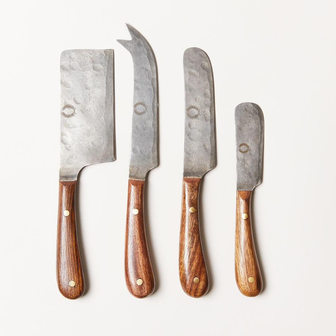 The Hand-Forged Cheese Knife Set | Stainless Steel & Hardwood Mango by Farmhouse Pottery