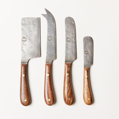 The Hand-Forged Cheese Knife Set | Stainless Steel & Hardwood Mango by Farmhouse Pottery