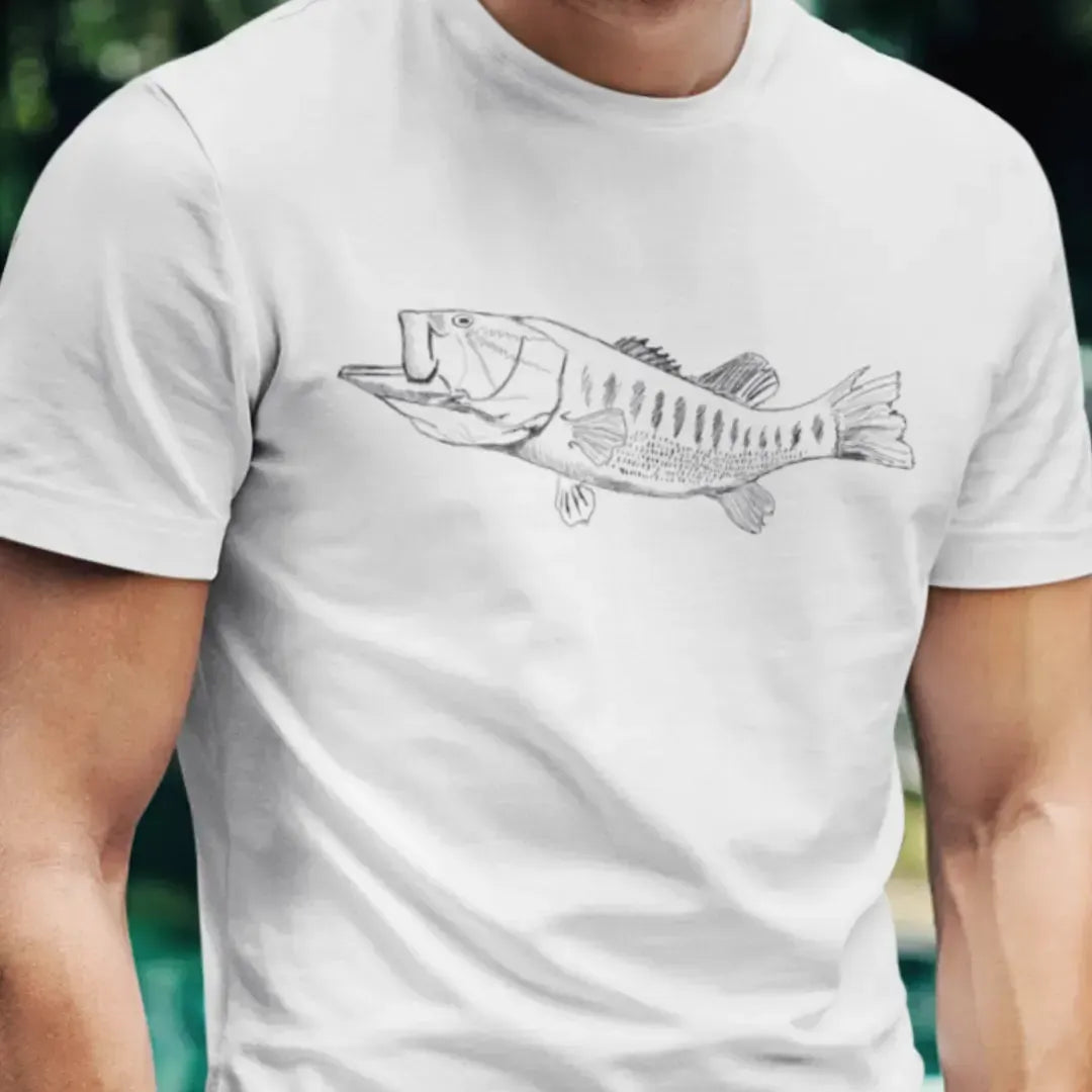 The Largemouth Bass 100 percent cotton Unisex T-Shirt by Kempain, , available in sizes Small through 5XL.