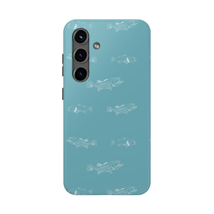 The Largemouth Pattern Phone Case featuring illustrated largemouth bass pattern by Kempain-Samsung Galaxy S24.