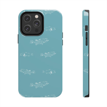 The Largemouth Pattern Phone Case featuring illustrated largemouth bass pattern by Kempain-iPhone 14 Pro Max.