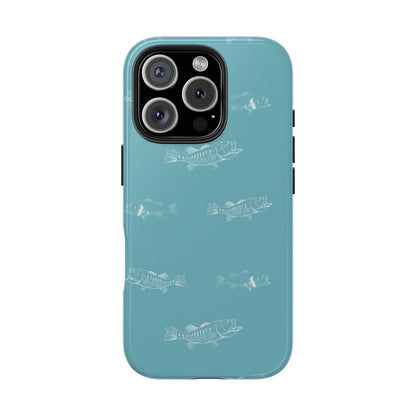 The Largemouth Pattern Phone Case featuring illustrated largemouth bass pattern by Kempain-iPhone 16 Pro.