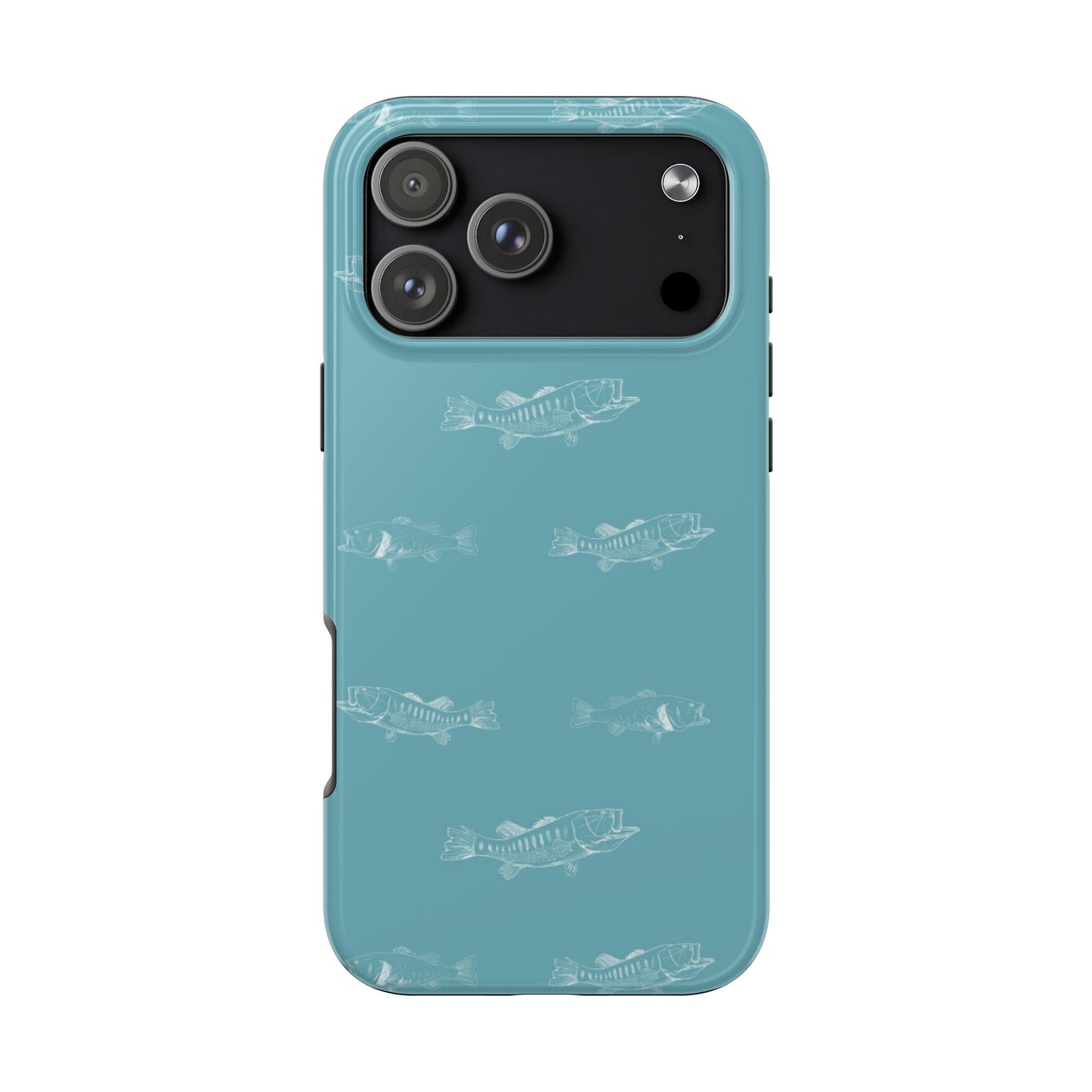 The Largemouth Pattern Phone Case featuring illustrated largemouth bass pattern by Kempain-iPhone 17 Pro Max.