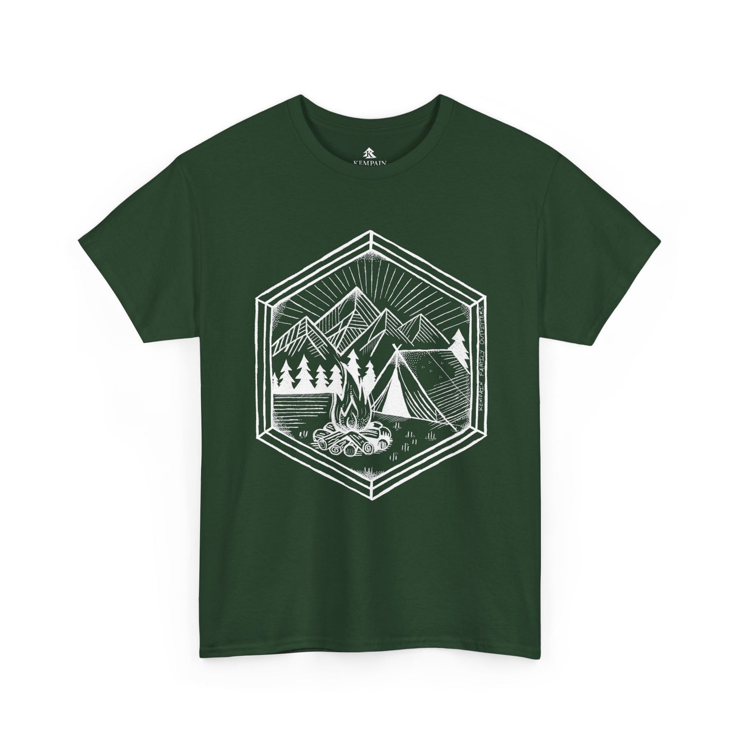 The Nature’s Refuge 100 percent cotton Unisex T-Shirt by Kempain, Forest Green, available in sizes Small through 5XL.