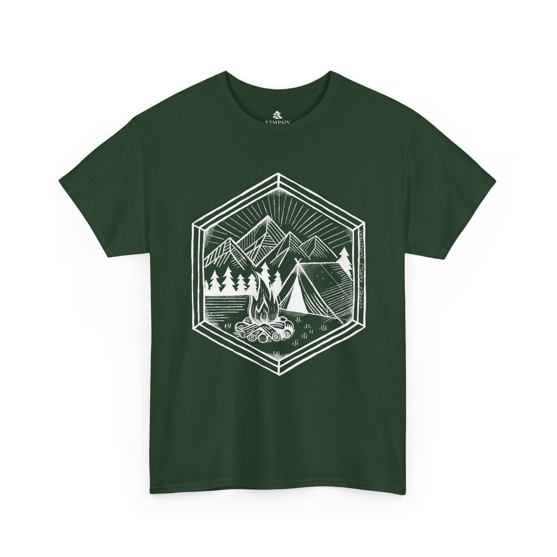 The Nature’s Refuge 100 percent cotton Unisex T-Shirt by Kempain, Forest Green, available in sizes Small through 5XL.