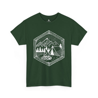The Nature’s Refuge 100 percent cotton Unisex T-Shirt by Kempain, Forest Green, available in sizes Small through 5XL.