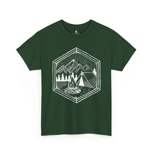 The Nature’s Refuge 100 percent cotton Unisex T-Shirt by Kempain, Forest Green, available in sizes Small through 5XL.