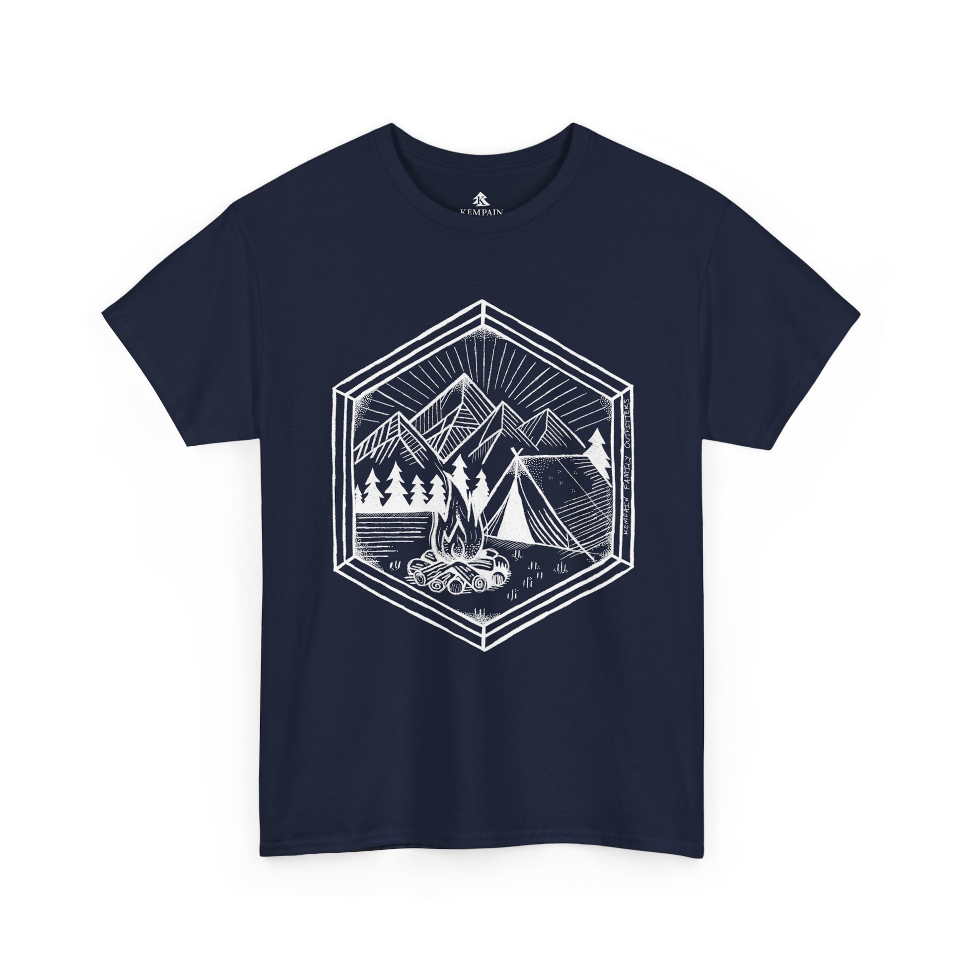 The Nature’s Refuge 100 percent cotton Unisex T-Shirt by Kempain, Navy, available in sizes Small through 5XL.