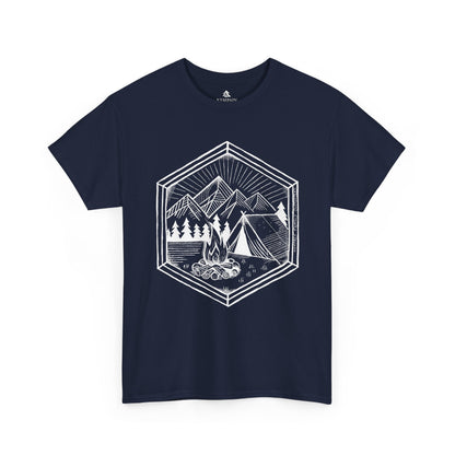 The Nature’s Refuge 100 percent cotton Unisex T-Shirt by Kempain, Navy, available in sizes Small through 5XL.