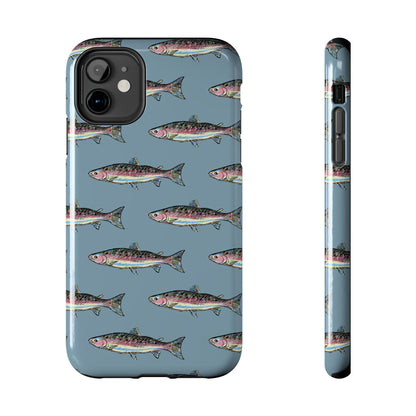The Rainbow Trout Phone Case featuring illustrated rainbow trout pattern Kempain iPhone 11.