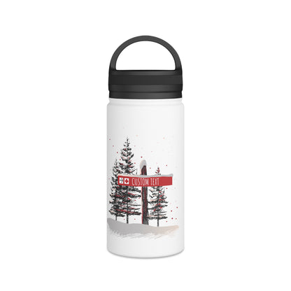 Custom Ski Trail Signpost Commissioned Water Bottle for Skiers and Snowboarders, Original Artwork by Jordan Kempain Ski Patrol 12oz | Kempain