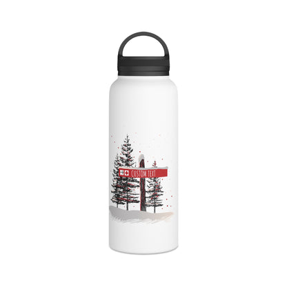 Custom Ski Trail Signpost Commissioned Water Bottle for Skiers and Snowboarders, Original Artwork by Jordan Kempain Ski Patrol 32oz | Kempain