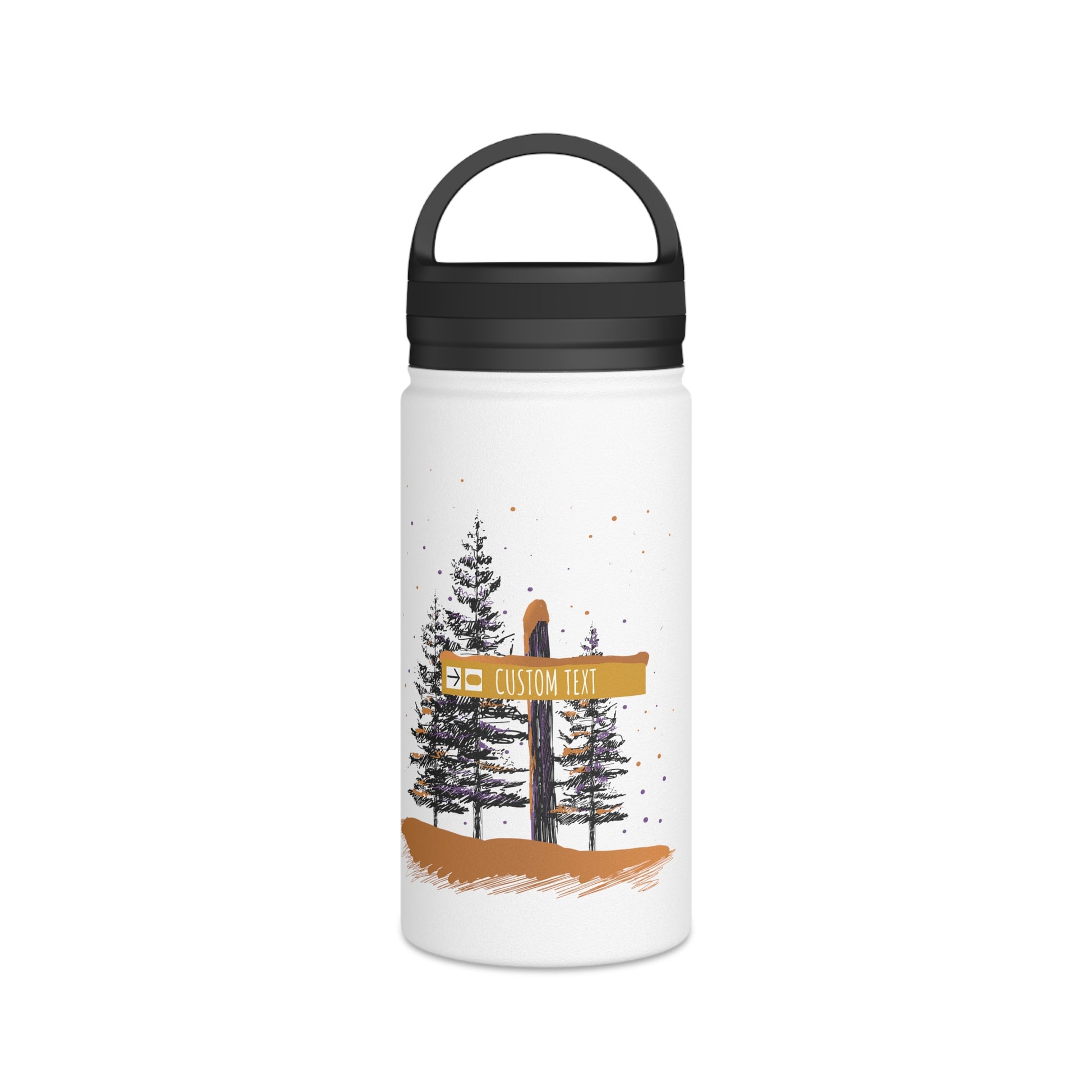 Custom Ski Trail Signpost Commissioned Water Bottle for Skiers and Snowboarders, Original Artwork by Jordan Kempain Terrain Park 12oz | Kempain