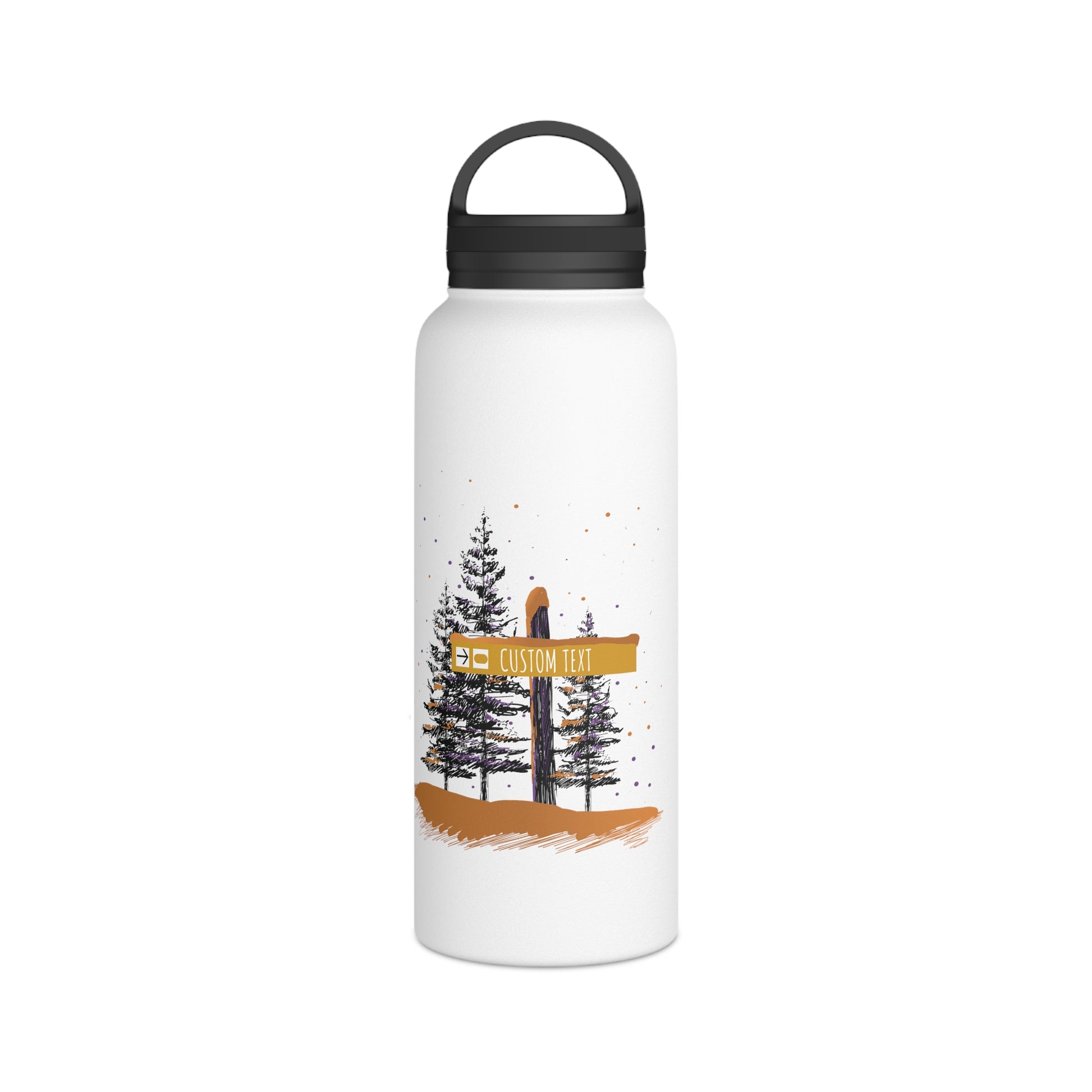 Custom Ski Trail Signpost Commissioned Water Bottle for Skiers and Snowboarders, Original Artwork by Jordan Kempain Terrain Park 32oz | Kempain
