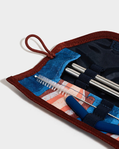 The Straw Kit in Pink from United By Blue displayed open on a white background.