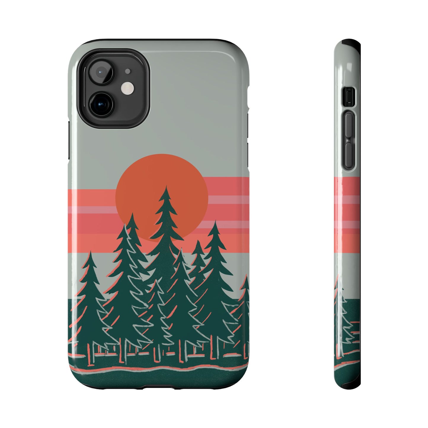 The Sunset Pines Phone Case for iPhone 11 by Kempain