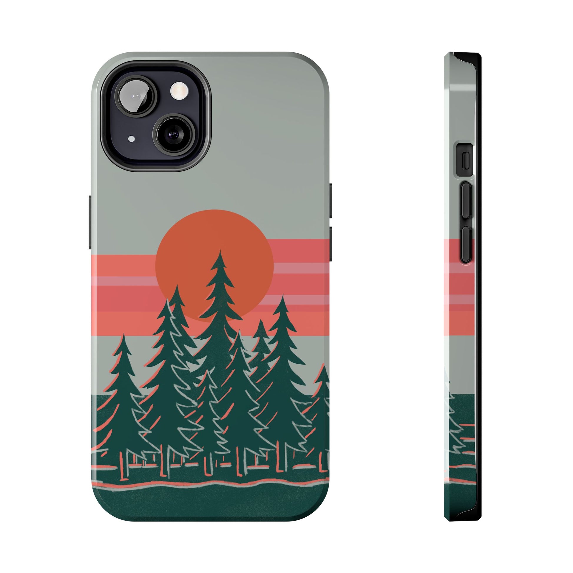 The Sunset Pines Phone Case for iPhone 13 by Kempain