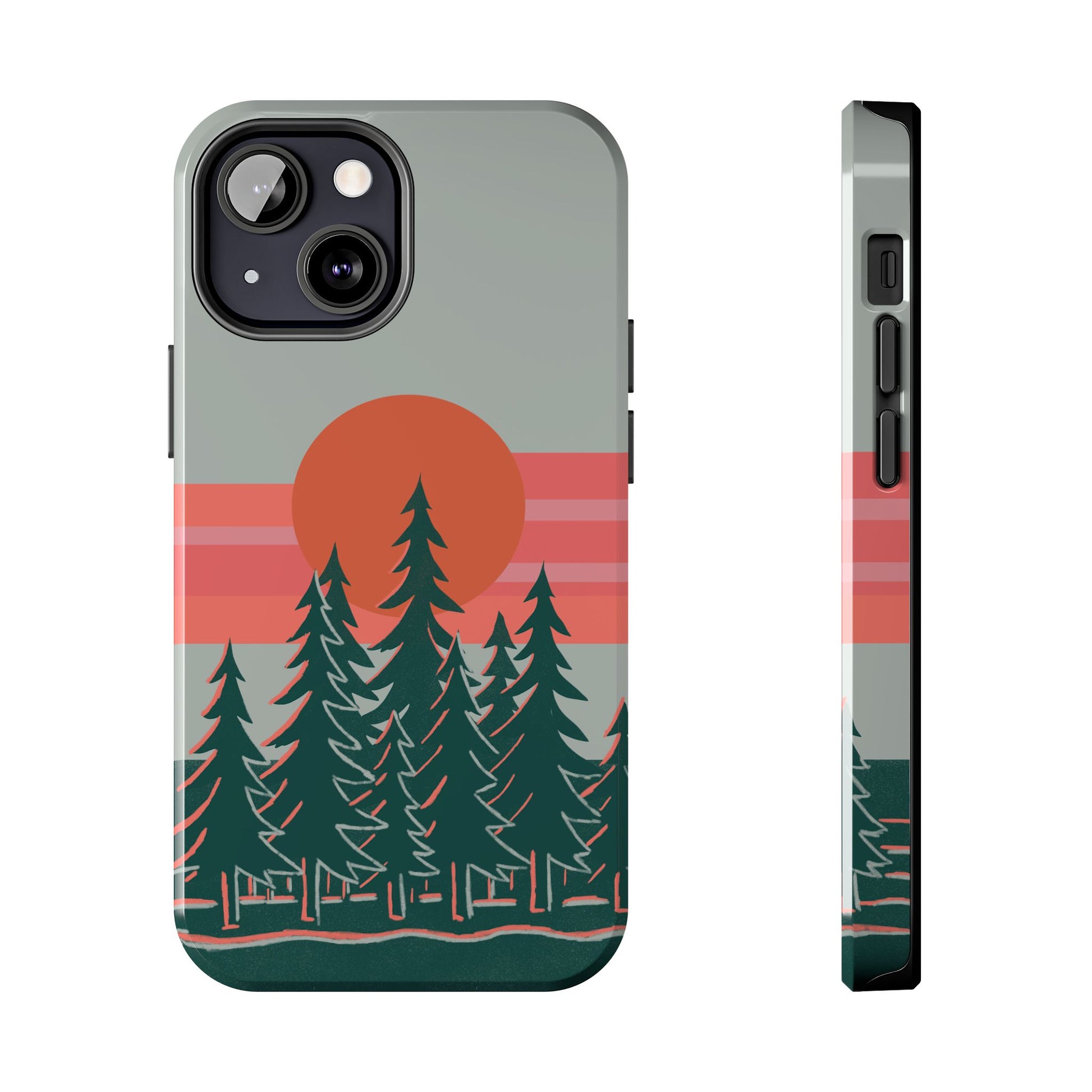 The Sunset Pines Phone Case for iPhone 13 Mini by Kempain