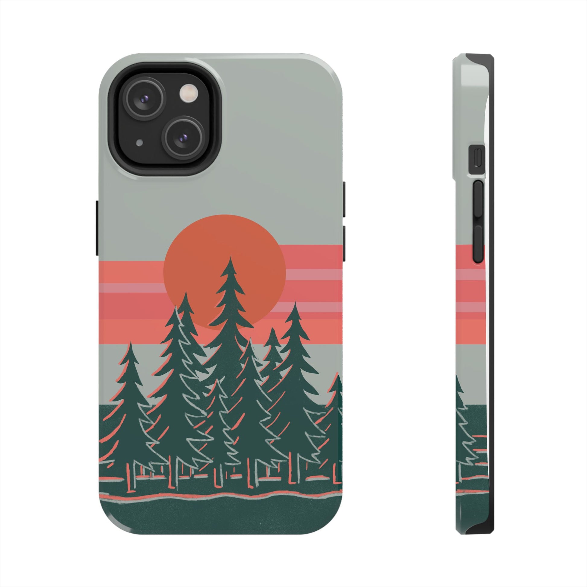 The Sunset Pines Phone Case for iPhone 14 by Kempain