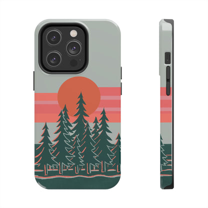 The Sunset Pines Phone Case for iPhone 14 Pro by Kempain