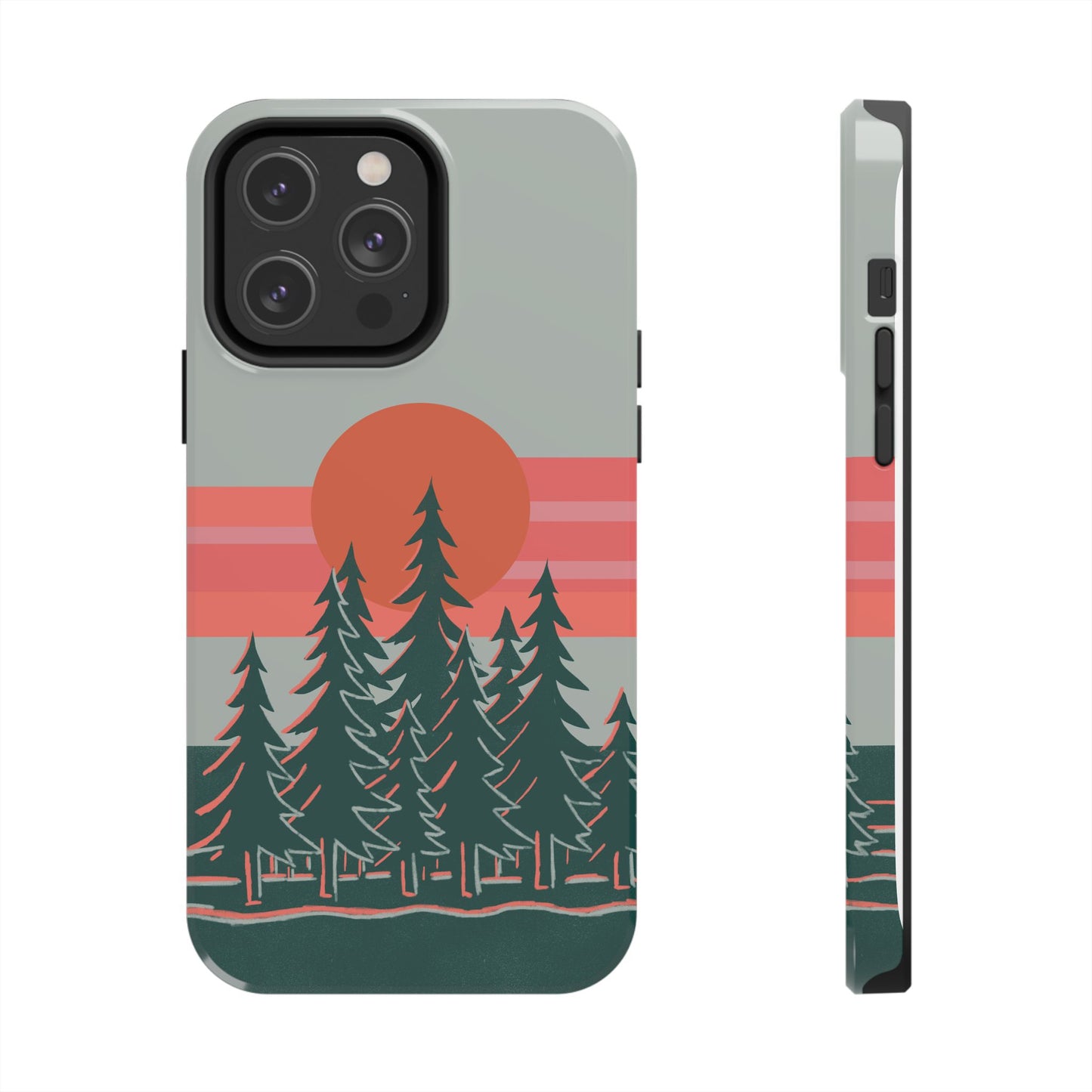 The Sunset Pines Phone Case for iPhone 14 Pro Max by Kempain