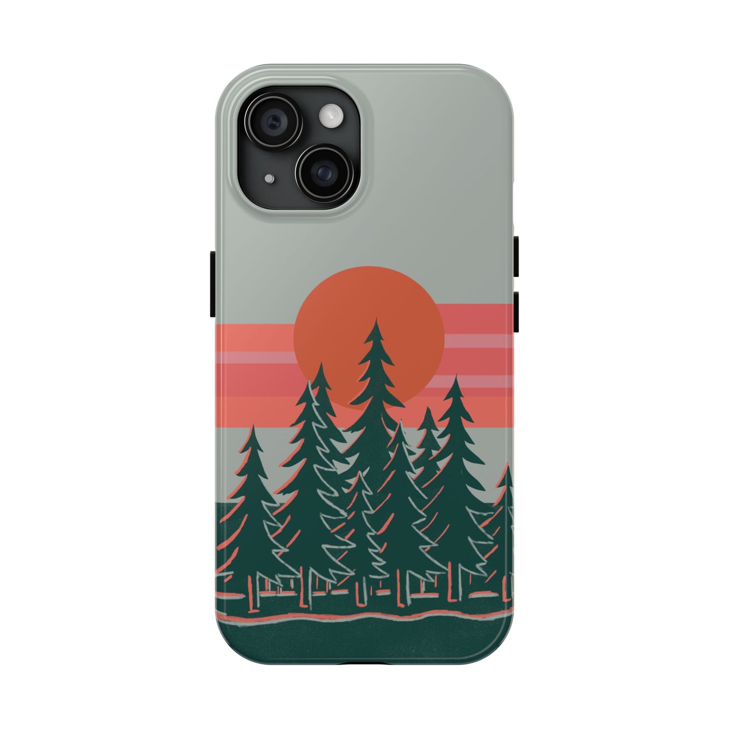 The Sunset Pines Phone Case for iPhone 15 by Kempain