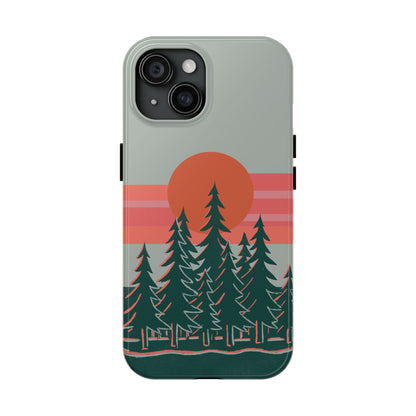 The Sunset Pines Phone Case for iPhone 15 by Kempain