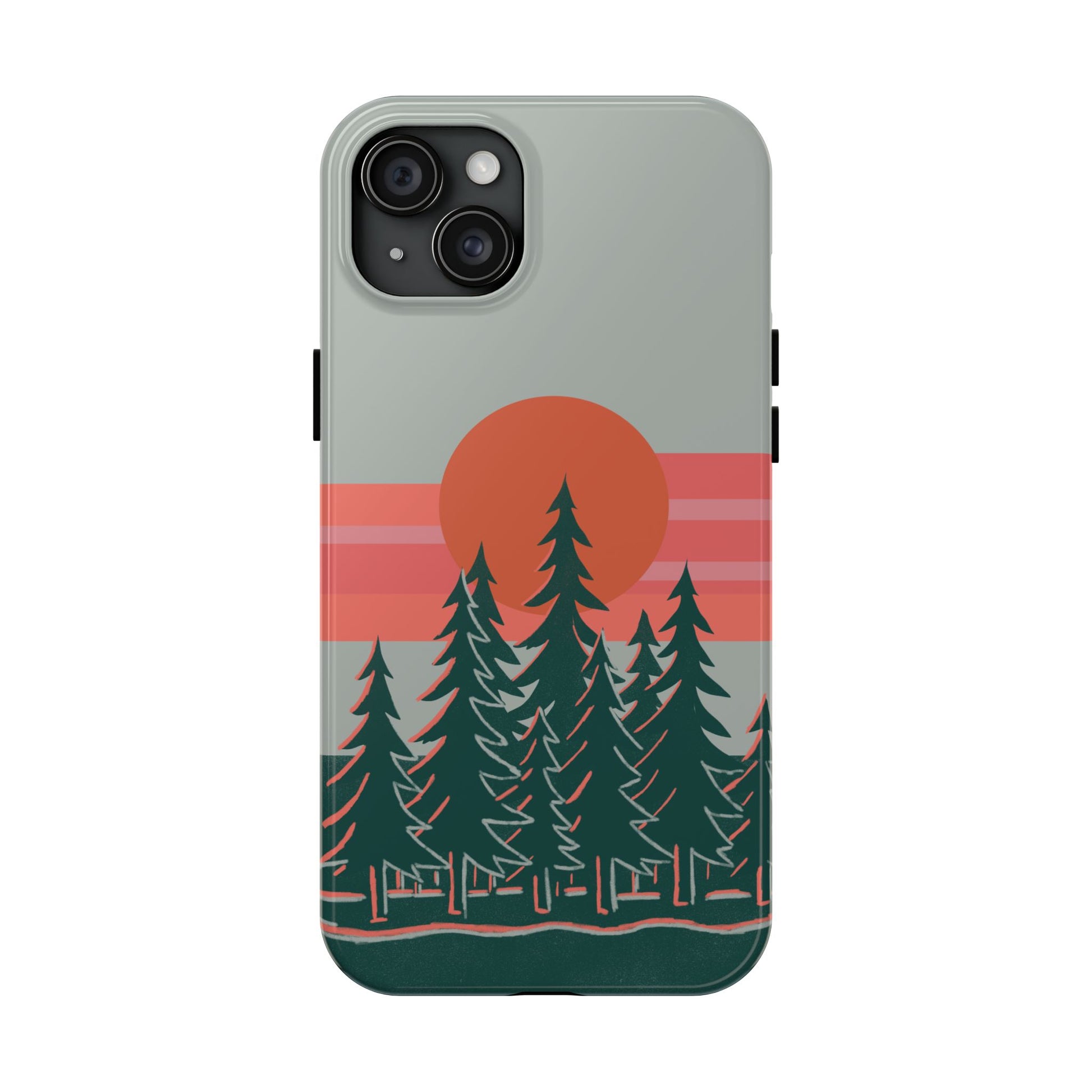 The Sunset Pines Phone Case for iPhone 15 Plus by Kempain