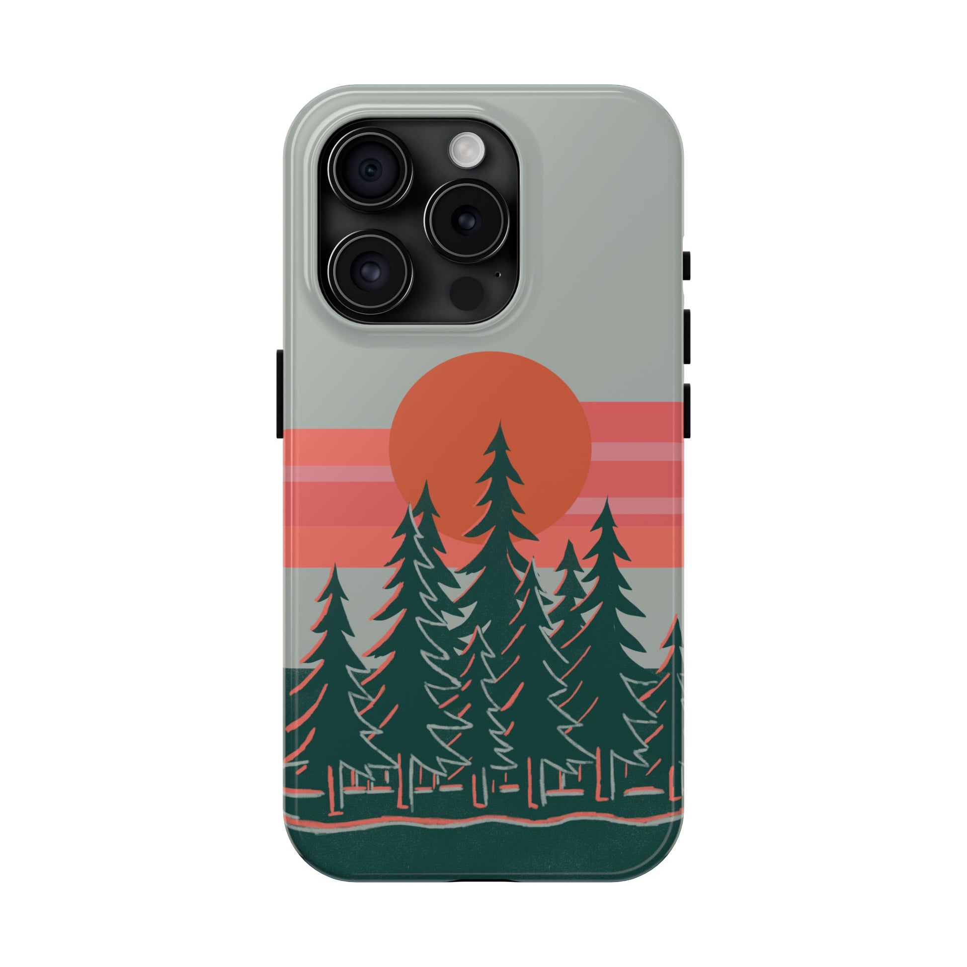 The Sunset Pines Phone Case for iPhone 15 Pro by Kempain