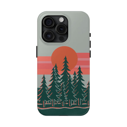 The Sunset Pines Phone Case for iPhone 15 Pro by Kempain