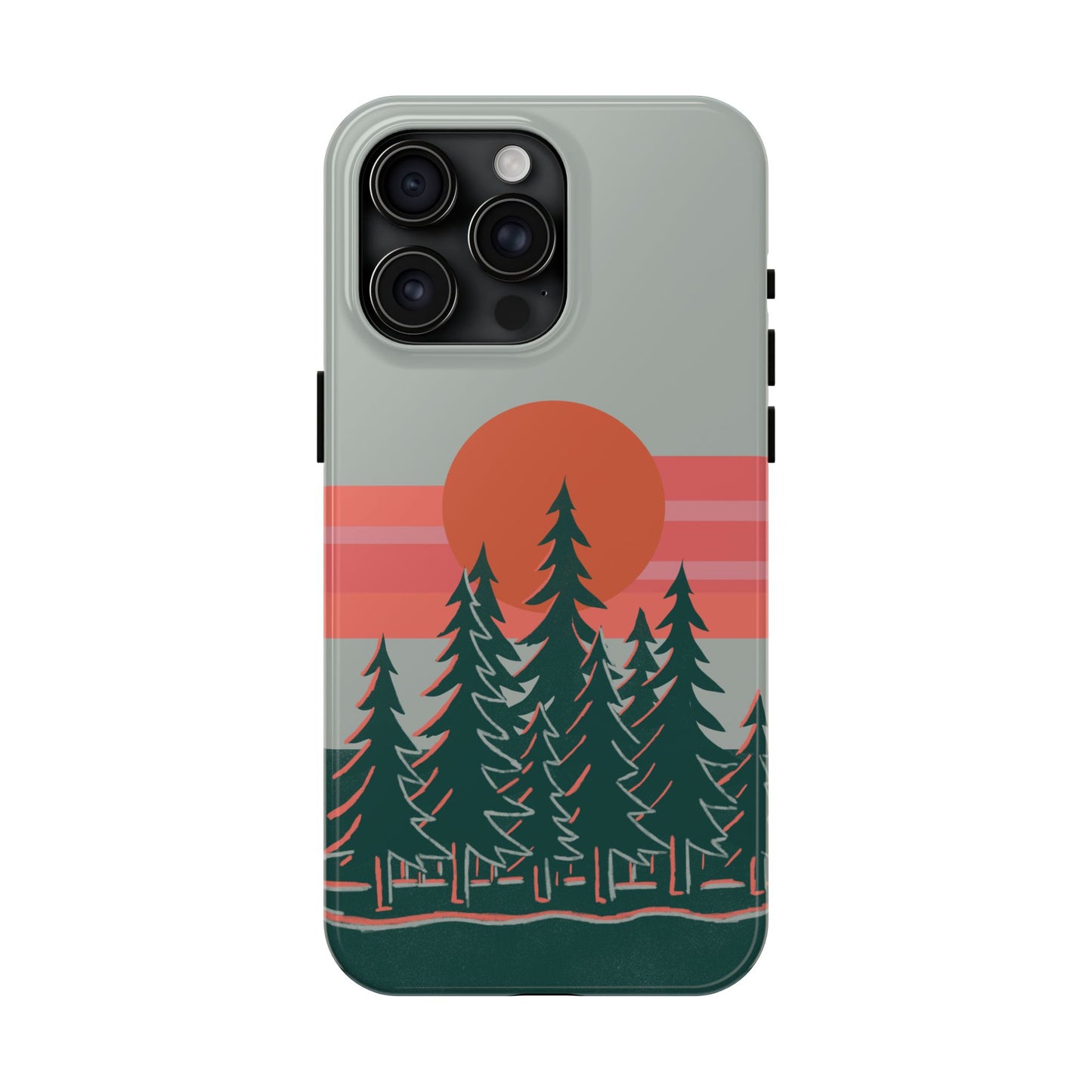 The Sunset Pines Phone Case for iPhone 15 Pro Max by Kempain