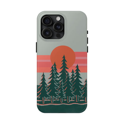 The Sunset Pines Phone Case for iPhone 15 Pro Max by Kempain