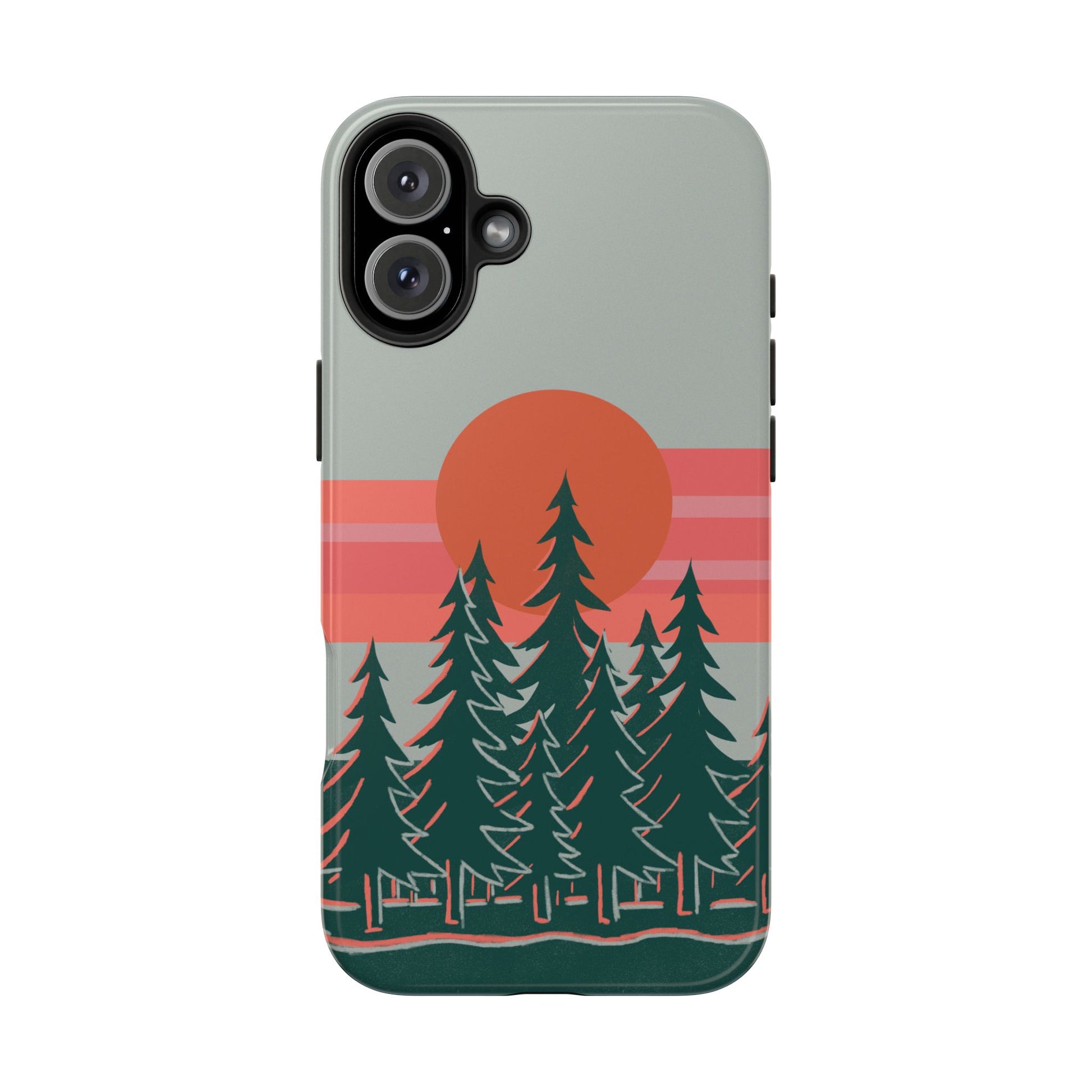 The Sunset Pines Phone Case for iPhone 16 Plus by Kempain