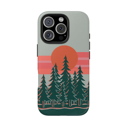 The Sunset Pines Phone Case for iPhone 16 Pro by Kempain