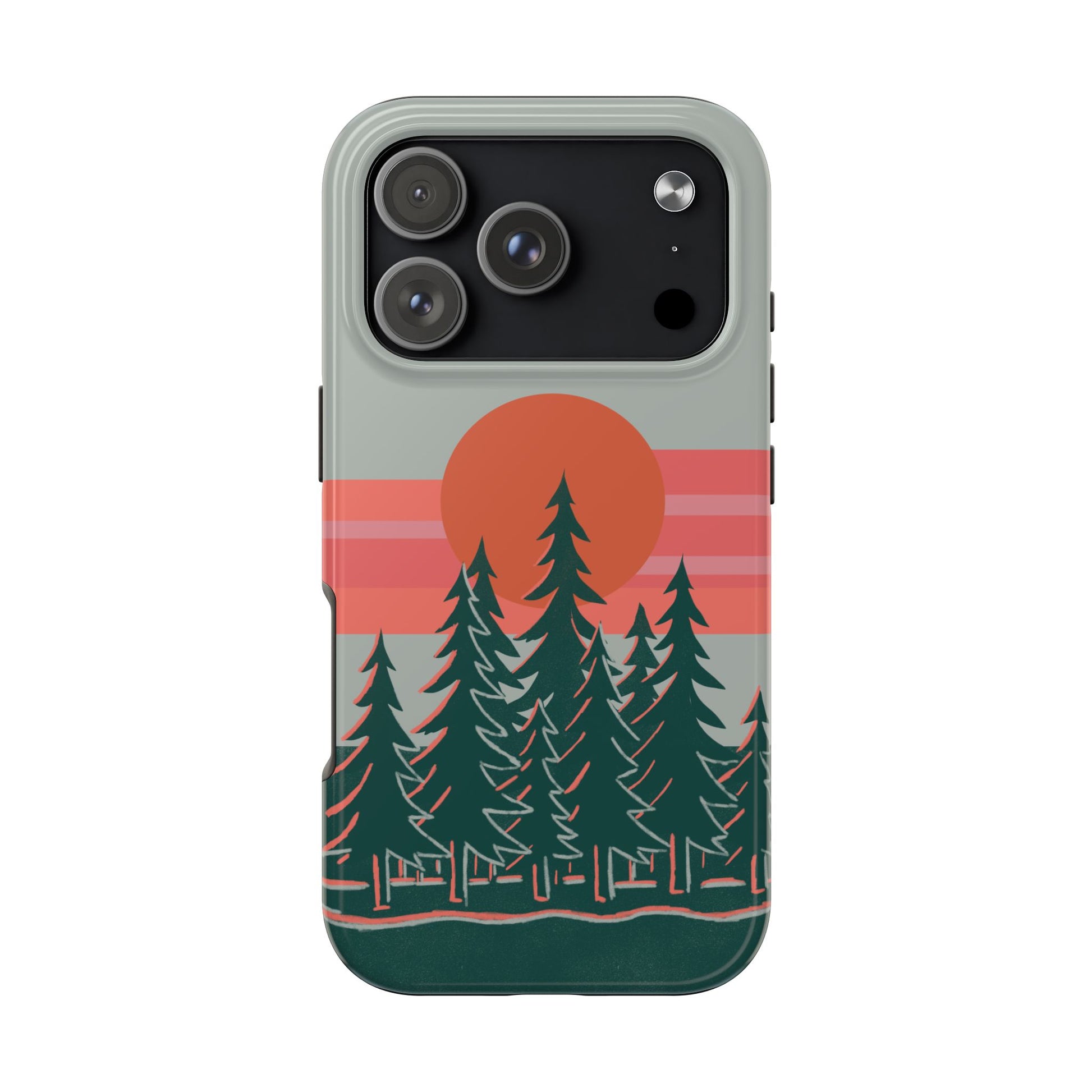 The Sunset Pines Phone Case for iPhone 17 Pro by Kempain