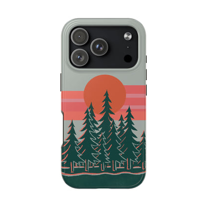The Sunset Pines Phone Case for iPhone 17 Pro by Kempain