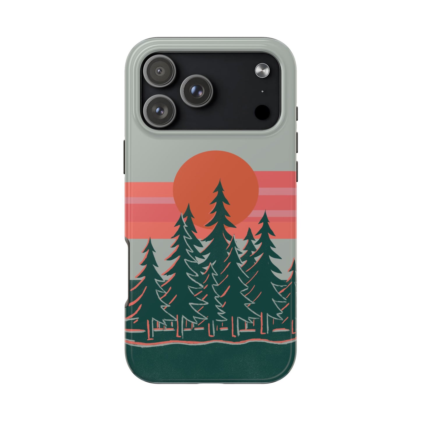 The Sunset Pines Phone Case for iPhone 17 Pro Max by Kempain