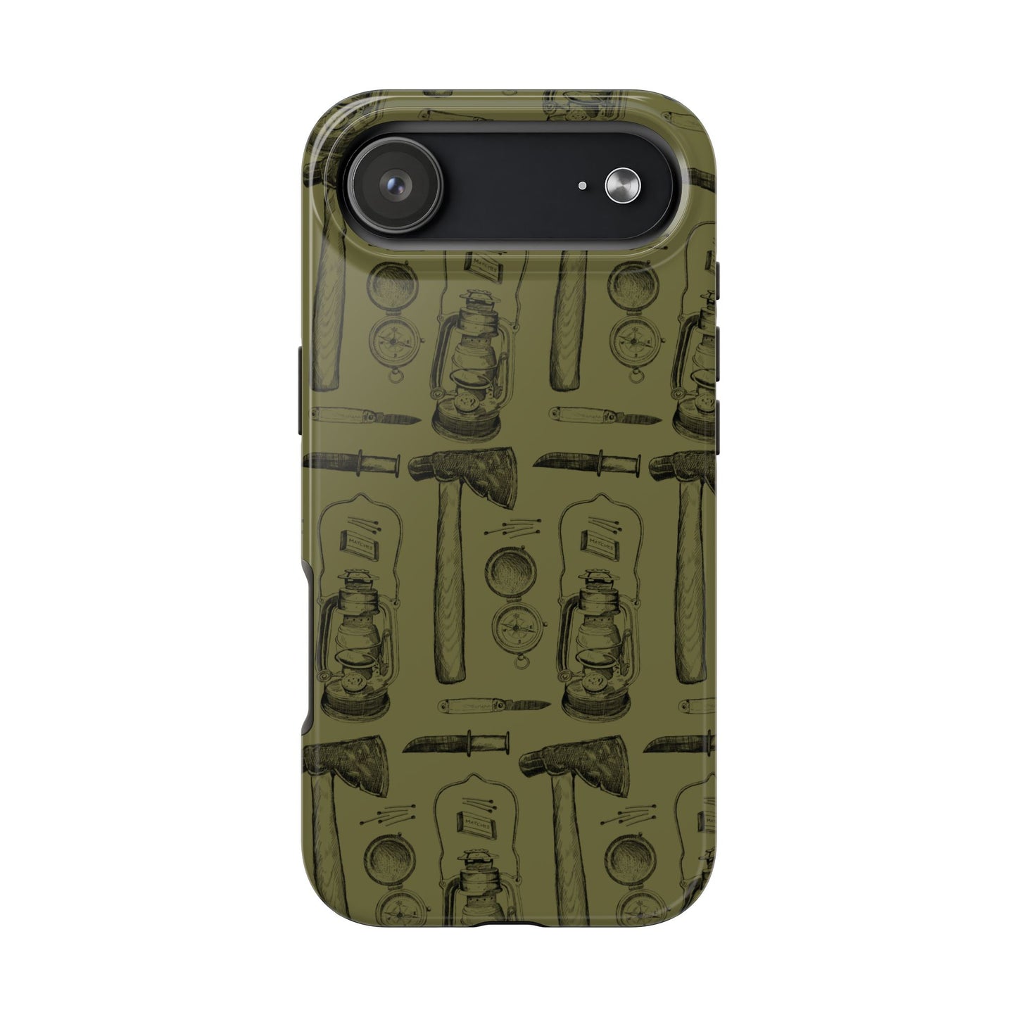 The Survivalist illustrated vintage survival gear pattern design for Phone Case by Kempain-iPhone 17 Air