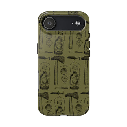 The Survivalist illustrated vintage survival gear pattern design for Phone Case by Kempain-iPhone 17 Air