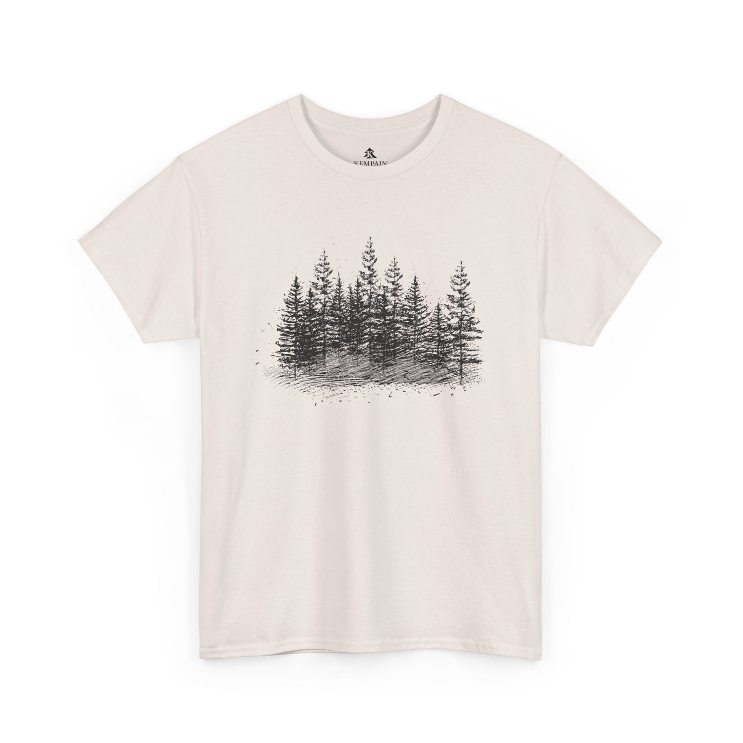 The Timber Line 100 percent cotton Unisex T-Shirt by Kempain, Ice Grey, available in sizes Small through 5XL.