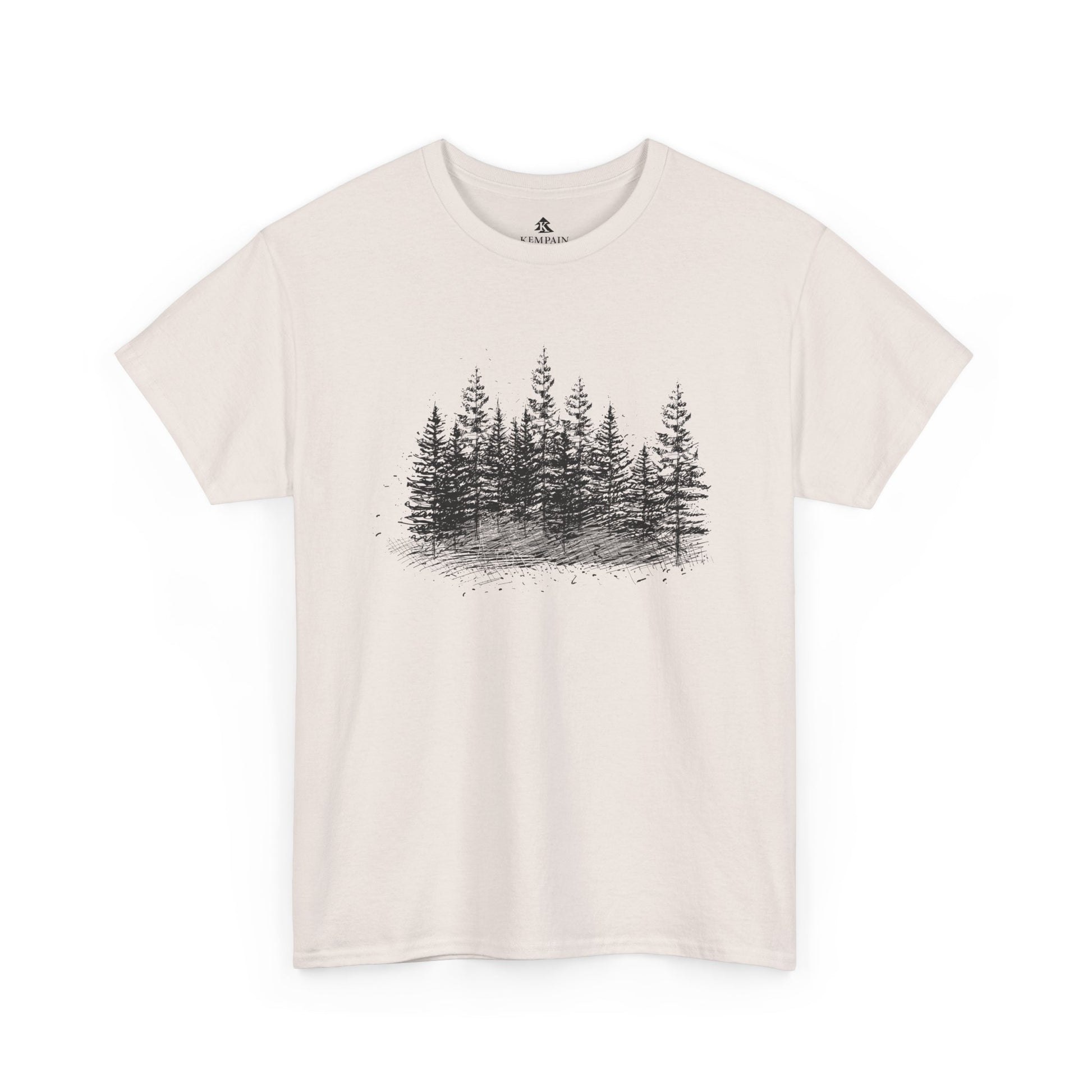 The Timber Line 100 percent cotton Unisex T-Shirt by Kempain, Ice Grey, available in sizes Small through 5XL.