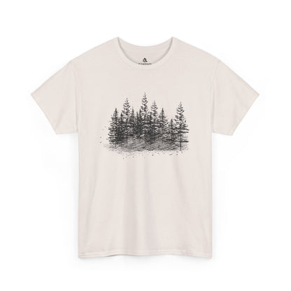 The Timber Line 100 percent cotton Unisex T-Shirt by Kempain, Ice Grey, available in sizes Small through 5XL.