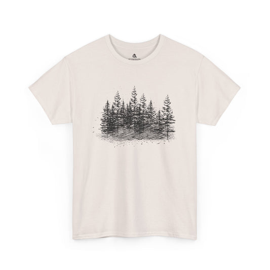 The Timber Line 100 percent cotton Unisex T-Shirt by Kempain, Ice Grey, available in sizes Small through 5XL.